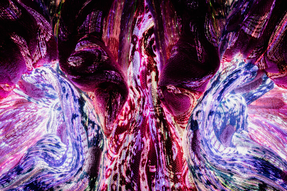 The artwork Andetag no. 26, further close-up of the textile weave.