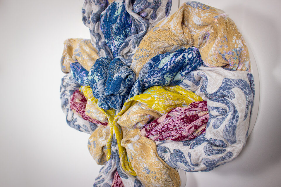 The artwork Andetag no. 28, alternative view of the textile sculpture.