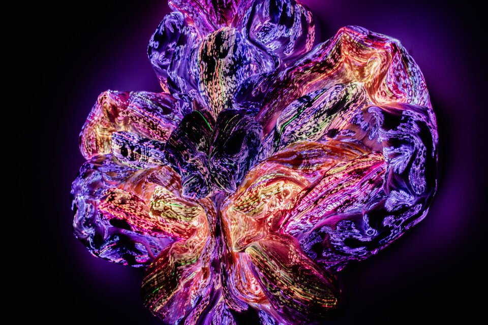The artwork Andetag no. 28, further alternative view of the textile sculpture.