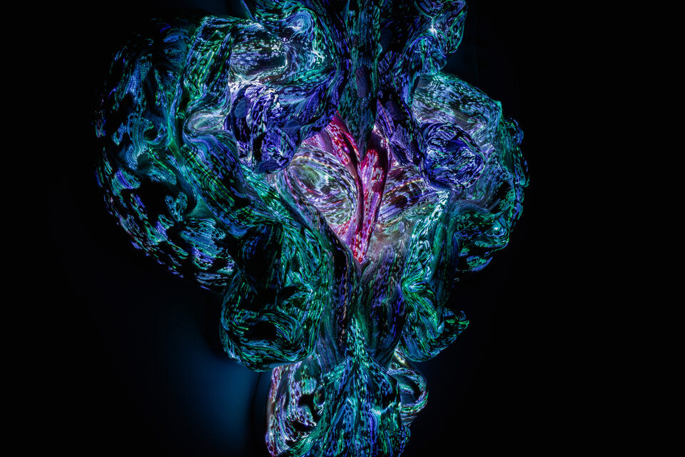The artwork Andetag no. 31, alternative view of the textile sculpture.