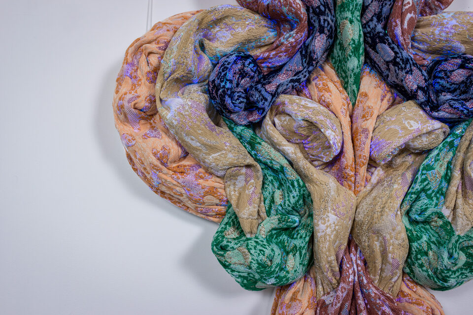 The artwork Andetag no. 31, further alternative view of the textile sculpture.